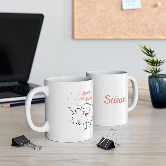 ☁️✨ Taza Personalizada - Smile every day– Tu nombre, tu magia, tu sonrisa diaria ✨☁️