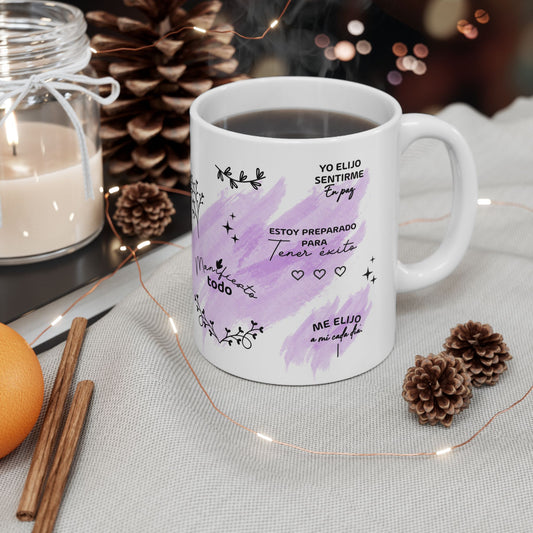 ✨ Taza Mantras de Poder – Inspírate cada mañana, conquista cada día