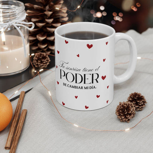 🌈 Tu sonrisa tiene el poder de cambiar mi día – Una taza divertida que enamora